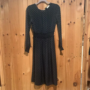 SEZANE Louisa silk midi polka dot dress